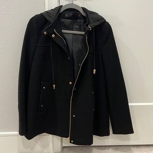 Zara black pea coat jacket